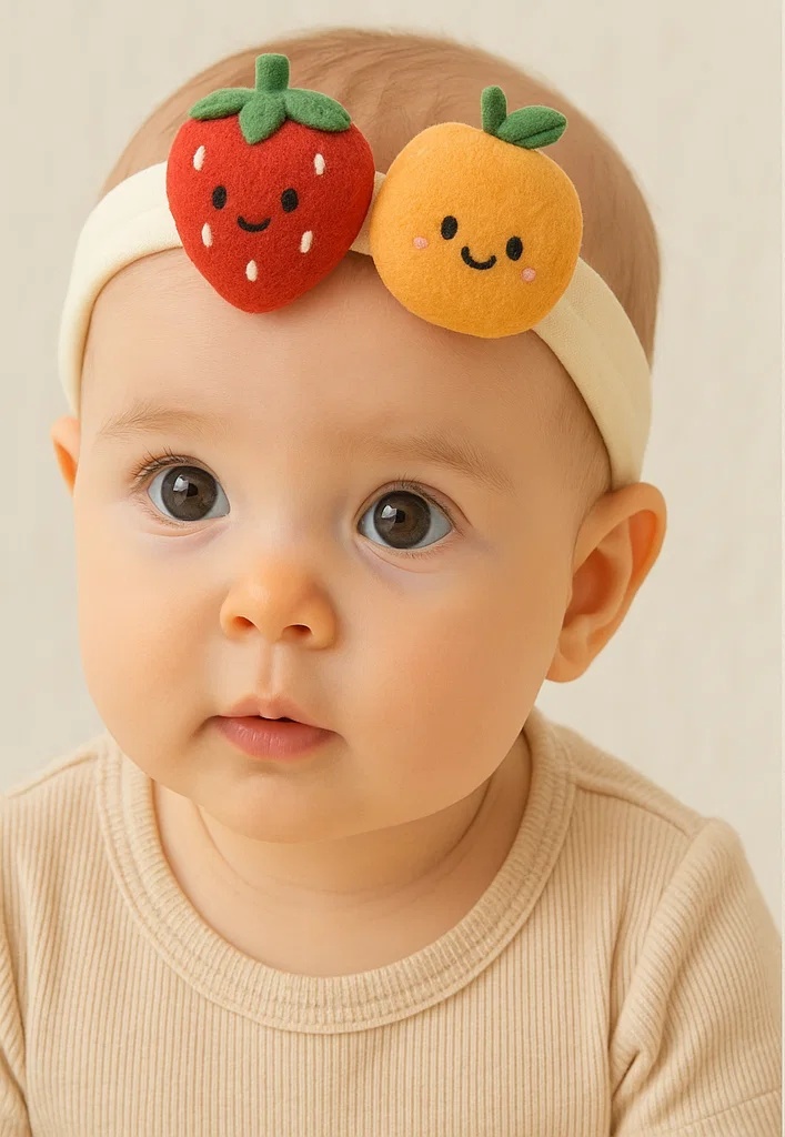 Strawberry and Kumquat Baby Headband | Cute Baby Hair Accessories